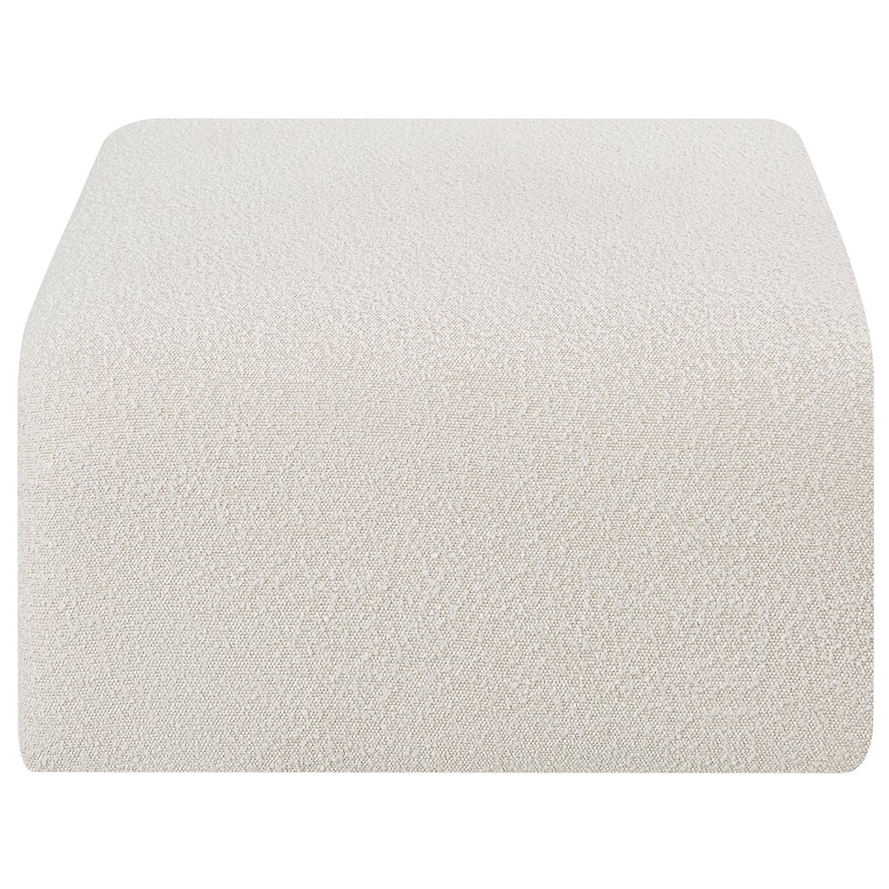 Arc Cream Boucle Fabric Ottoman. Picture 4