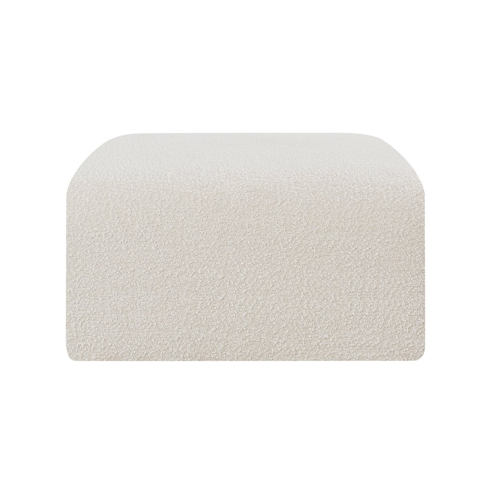 Arc Cream Boucle Fabric Ottoman. Picture 5
