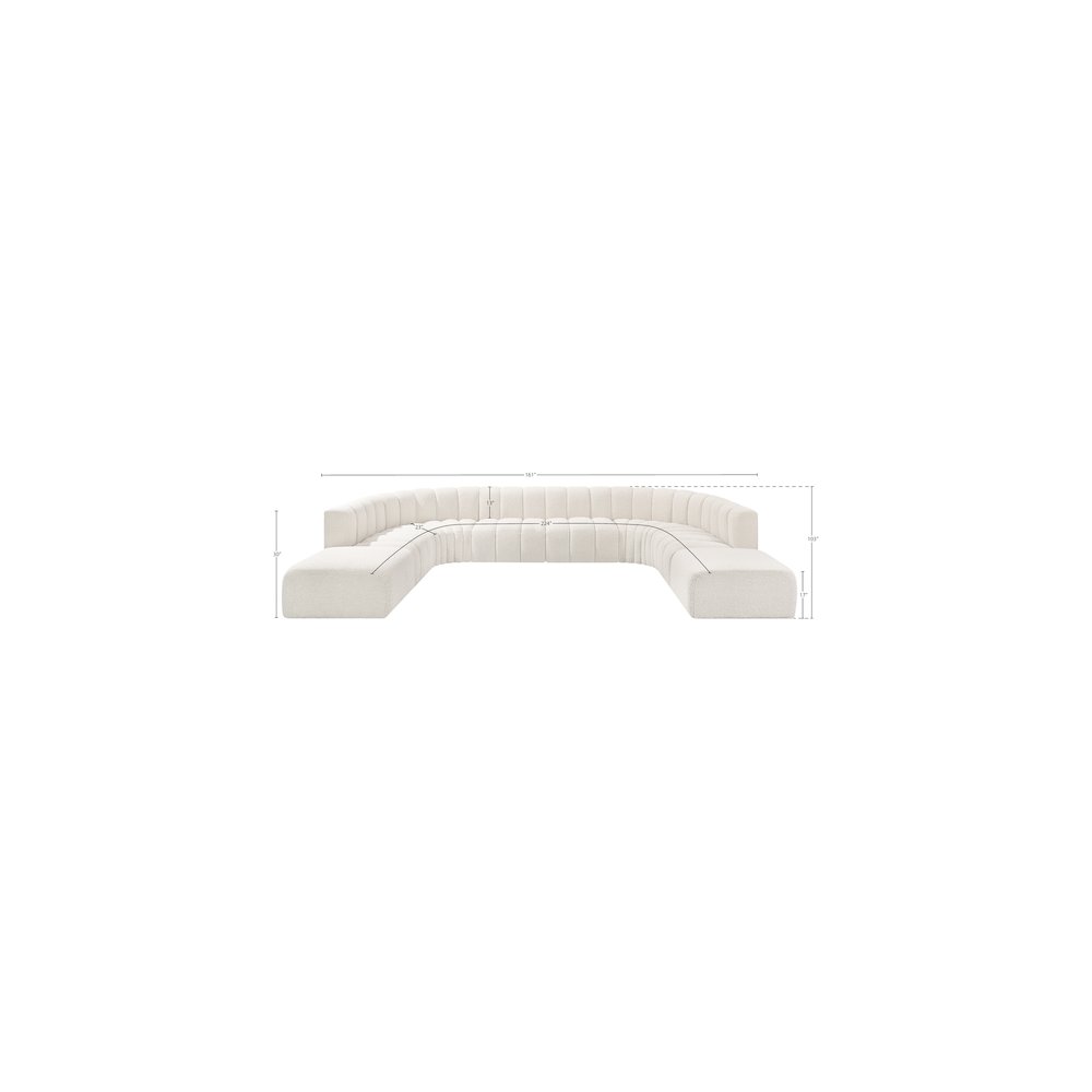 Arc Cream Boucle Fabric Modular Sofa. Picture 10