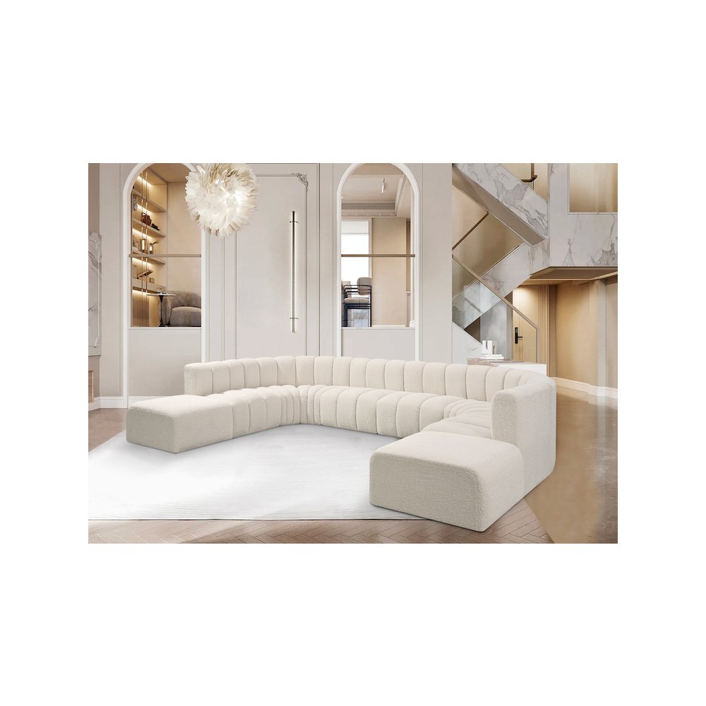 Arc Cream Boucle Fabric Modular Sofa. Picture 2