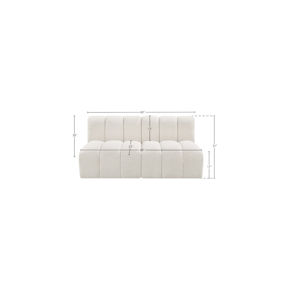 Arc Cream Boucle Fabric Modular Sofa. Picture 8