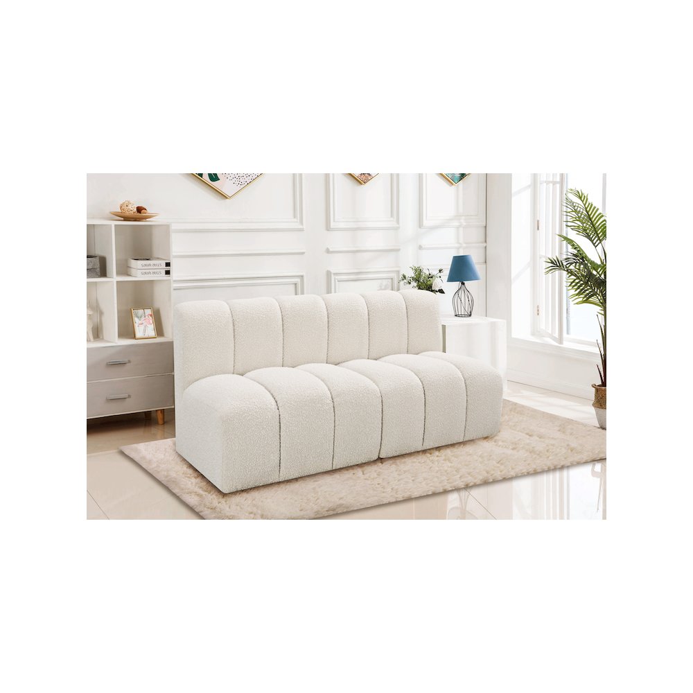 Arc Cream Boucle Fabric Modular Sofa. Picture 2