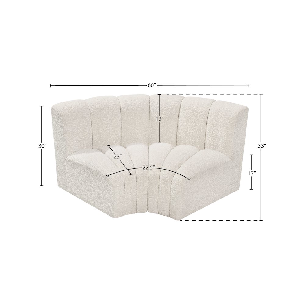 Arc Cream Boucle Fabric Modular Sofa. Picture 6