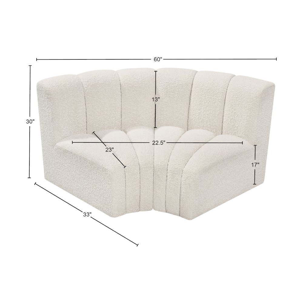 Arc Cream Boucle Fabric Modular Sofa. Picture 7