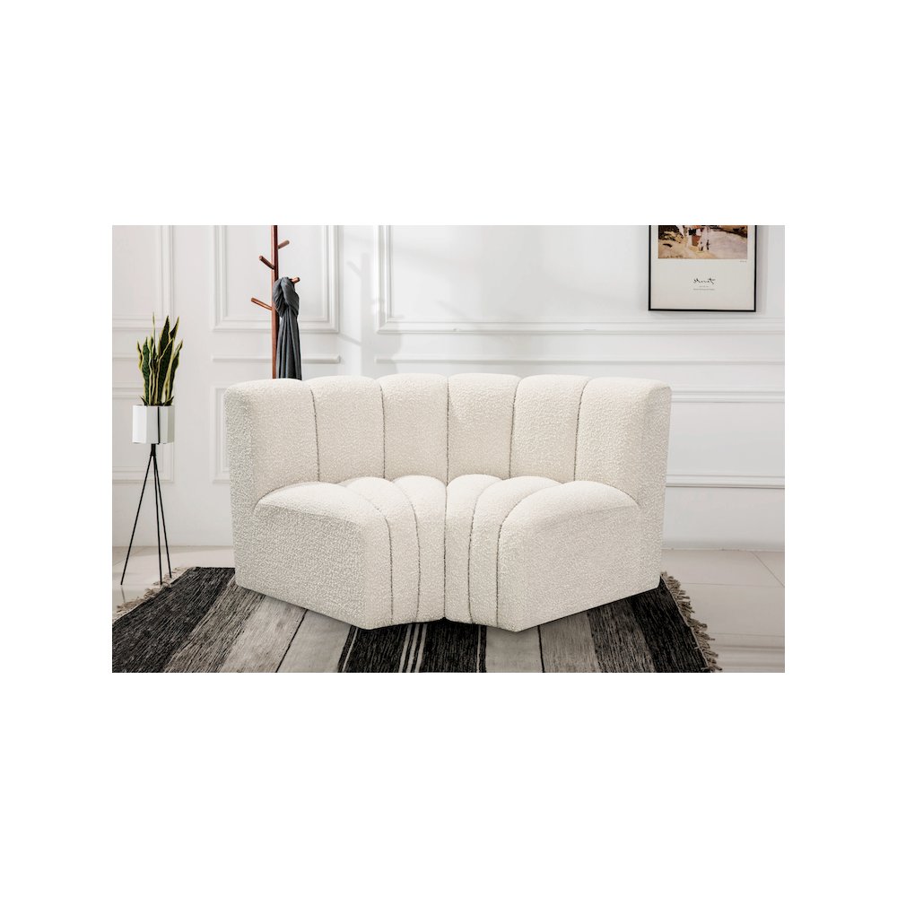 Arc Cream Boucle Fabric Modular Sofa. Picture 2