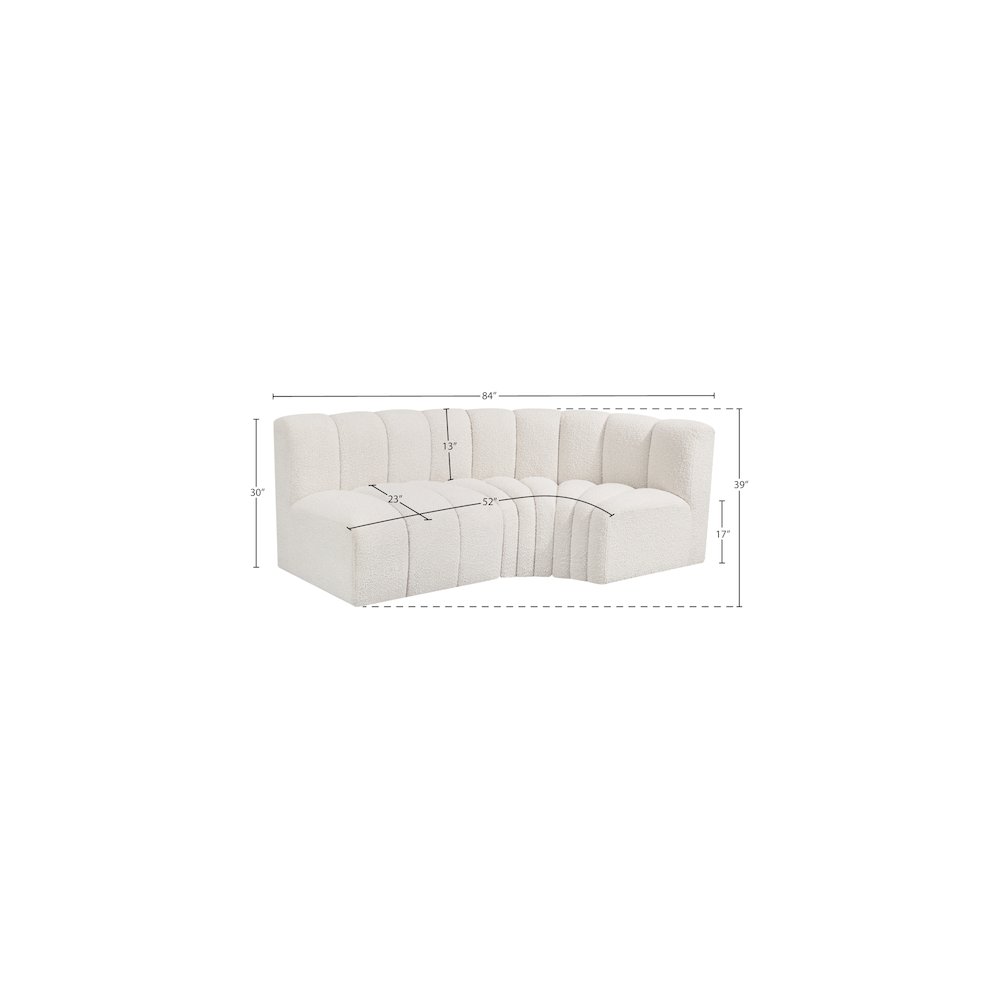 Arc Cream Boucle Fabric Modular Sofa. Picture 7
