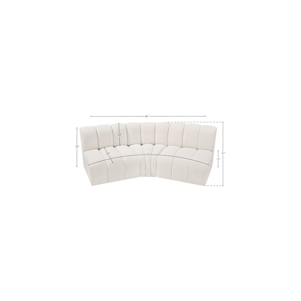 Arc Cream Boucle Fabric Modular Sofa. Picture 7