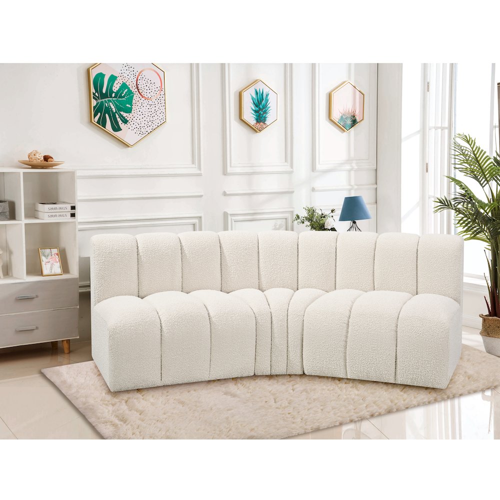 Arc Cream Boucle Fabric Modular Sofa. Picture 2