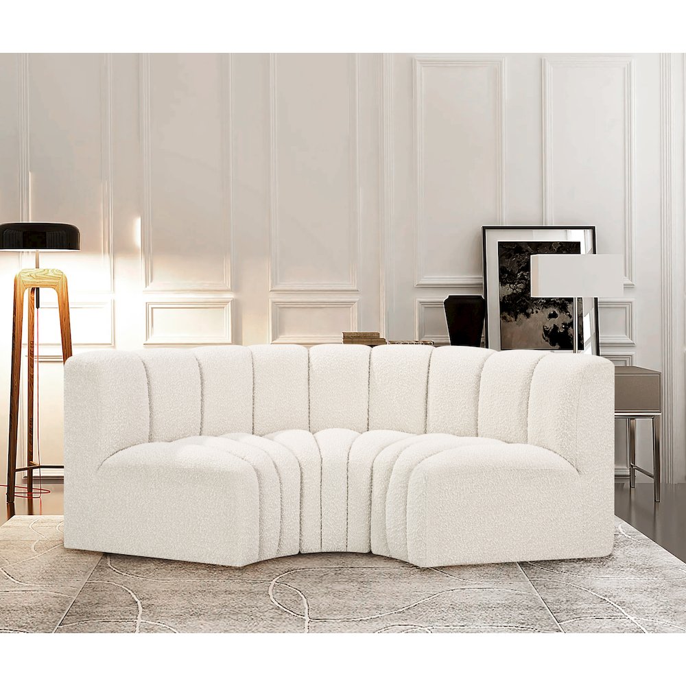 Arc Cream Boucle Fabric Modular Sofa. Picture 2