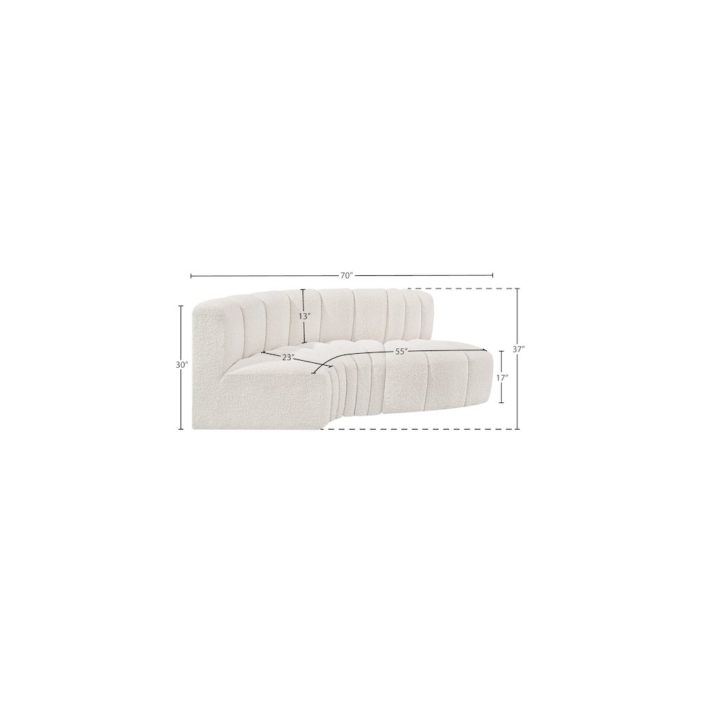 Arc Cream Boucle Fabric Modular Sofa. Picture 7