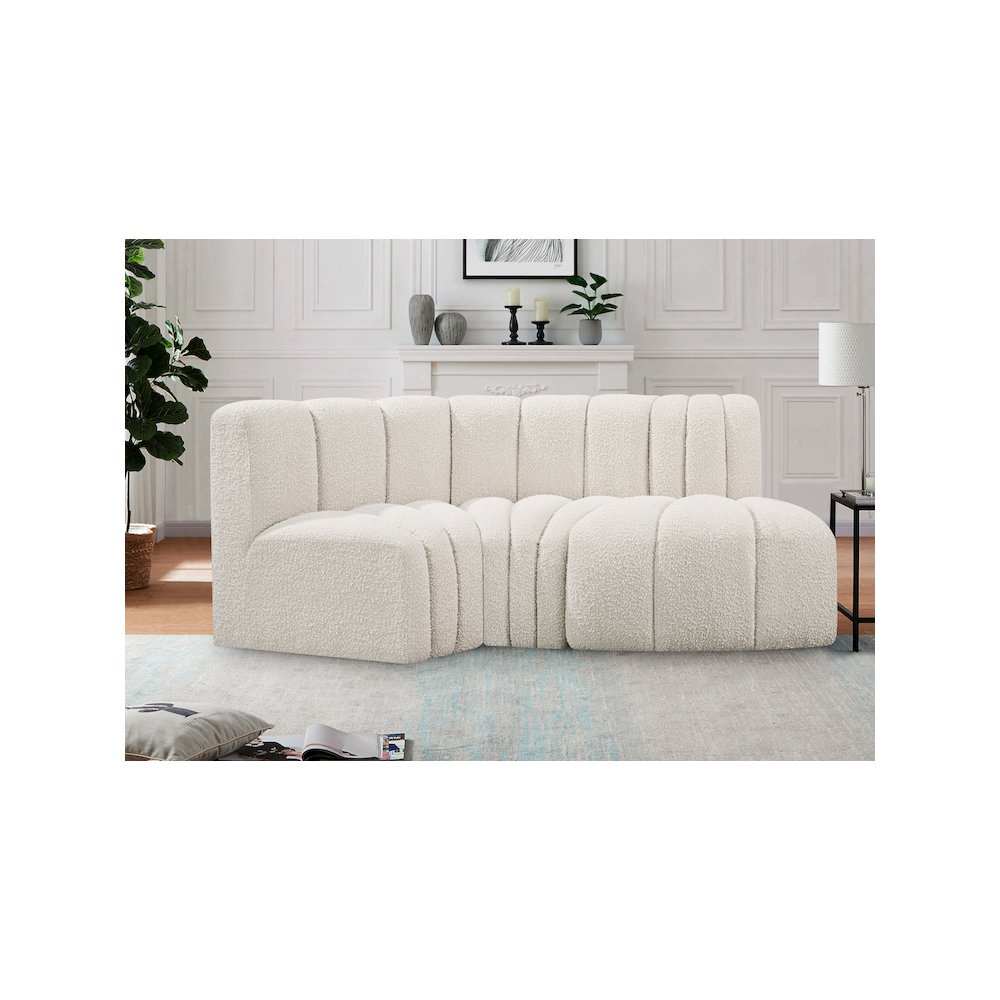 Arc Cream Boucle Fabric Modular Sofa. Picture 2
