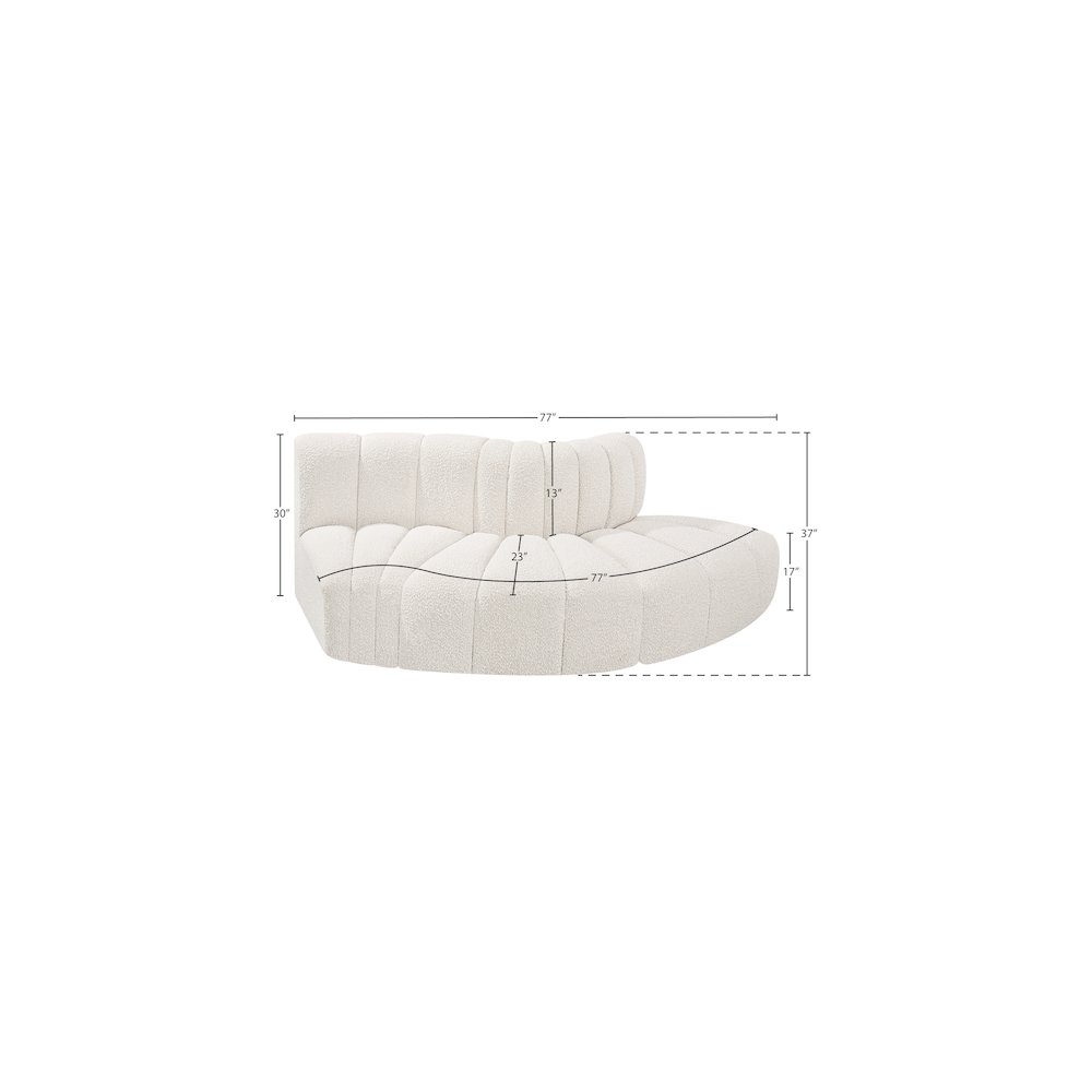 Arc Cream Boucle Fabric Modular Sofa. Picture 6