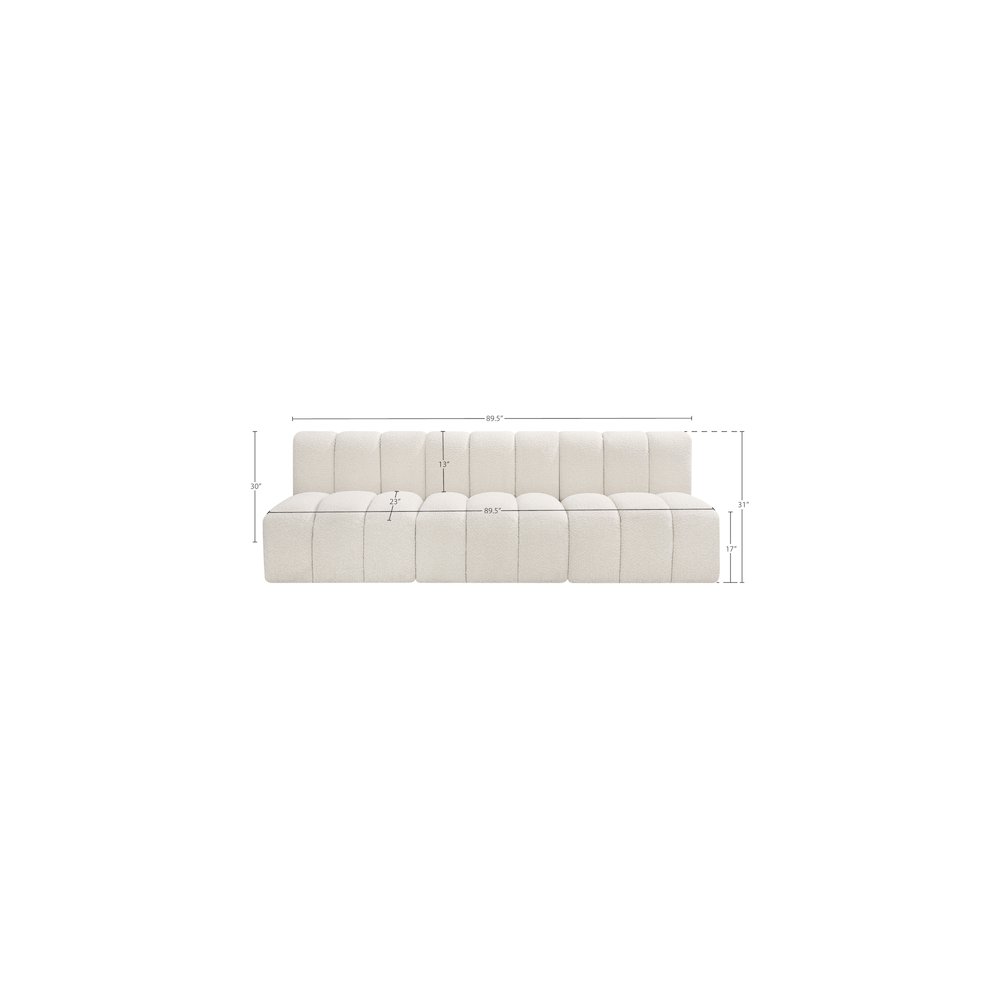 Arc Cream Boucle Fabric Modular Sofa. Picture 8