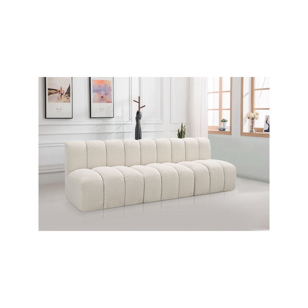 Arc Cream Boucle Fabric Modular Sofa. Picture 2
