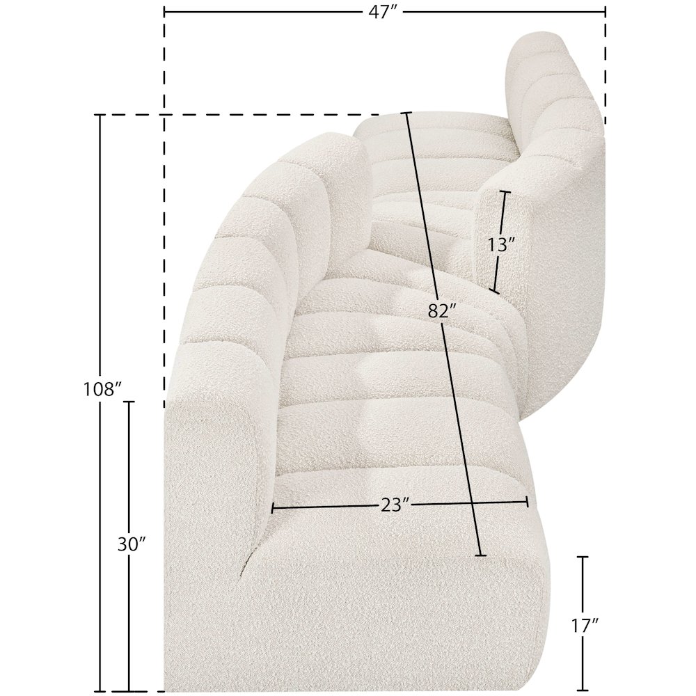 Arc Cream Boucle Fabric Modular Sofa. Picture 7