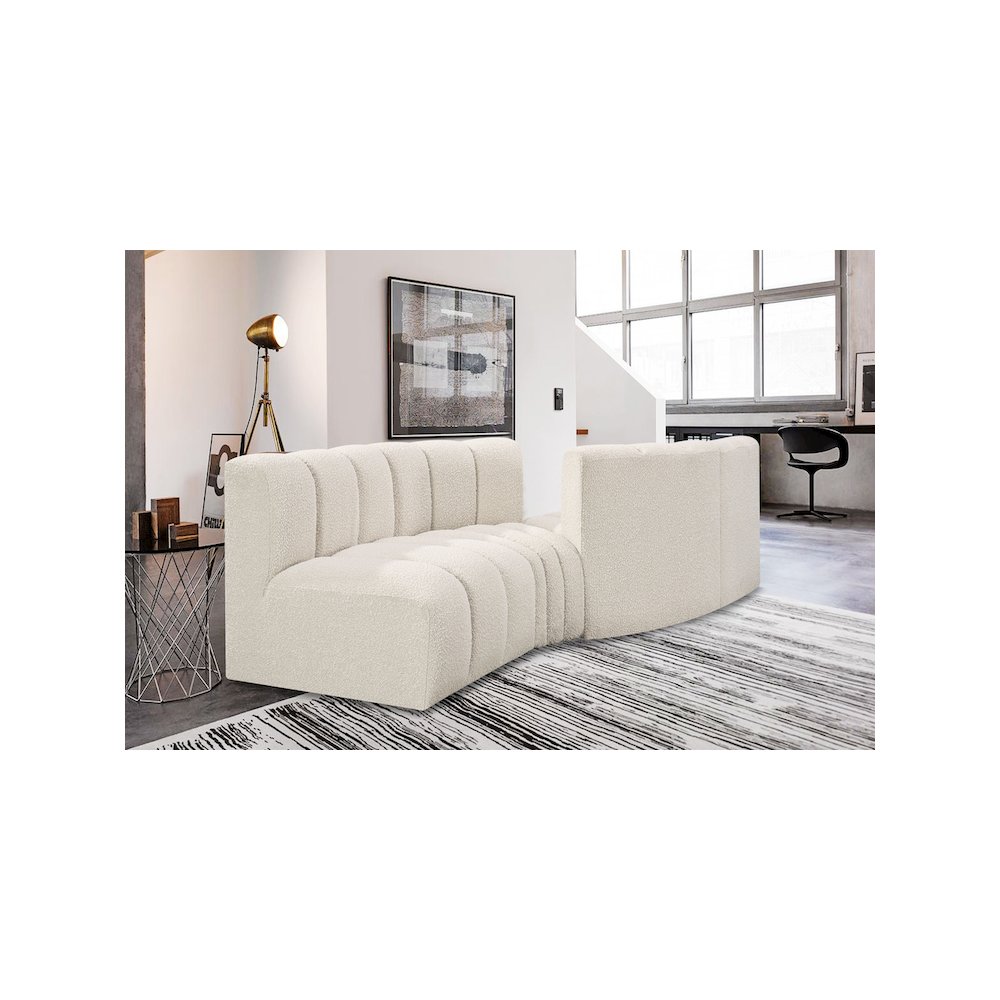 Arc Cream Boucle Fabric Modular Sofa. Picture 2