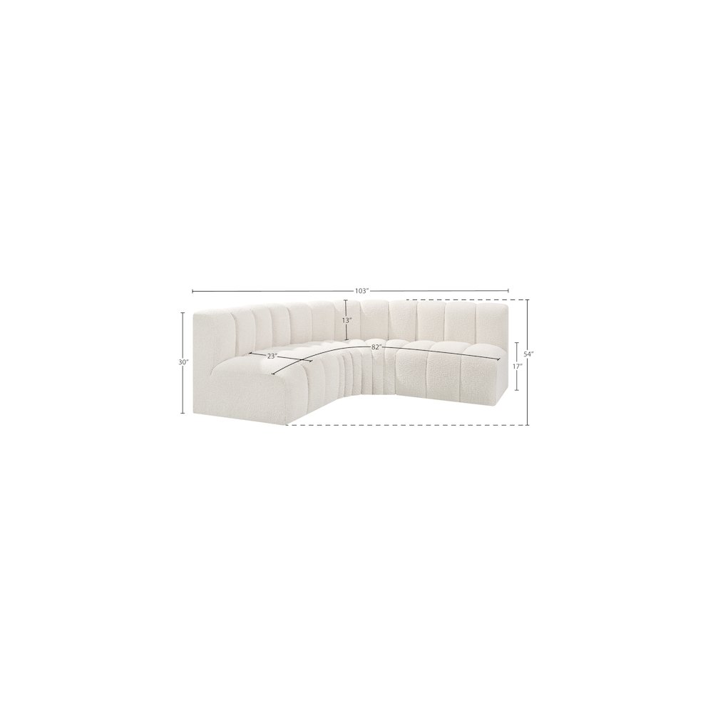 Arc Cream Boucle Fabric Modular Sofa. Picture 8