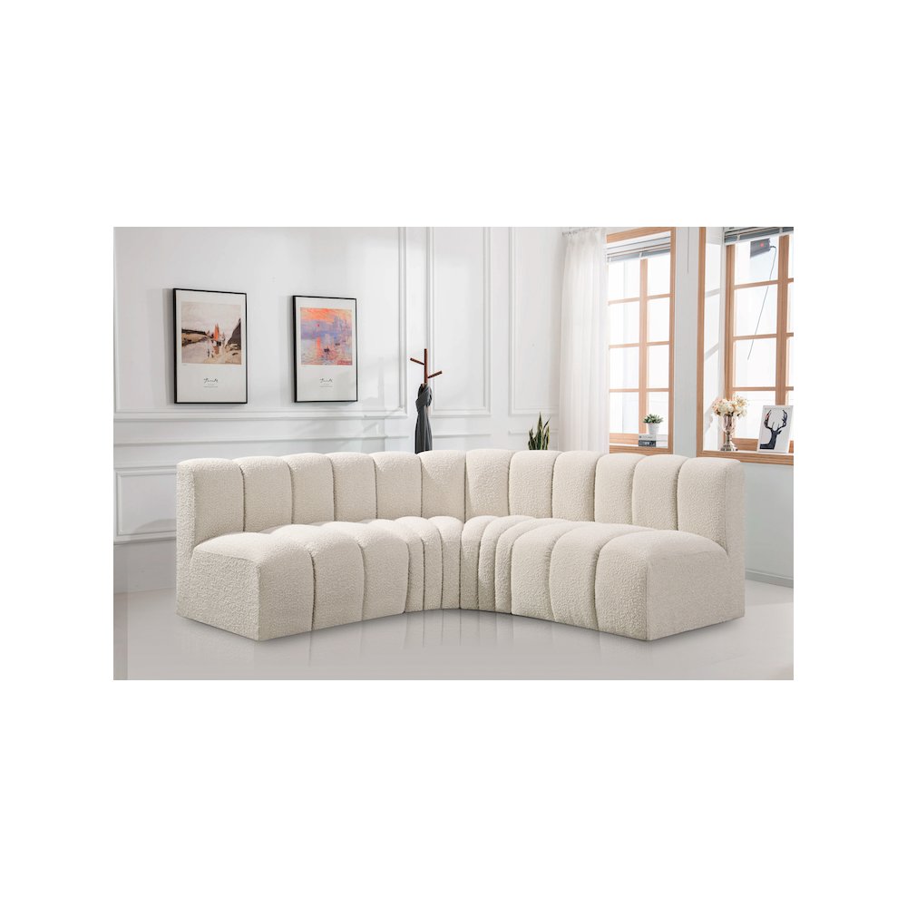 Arc Cream Boucle Fabric Modular Sofa. Picture 2