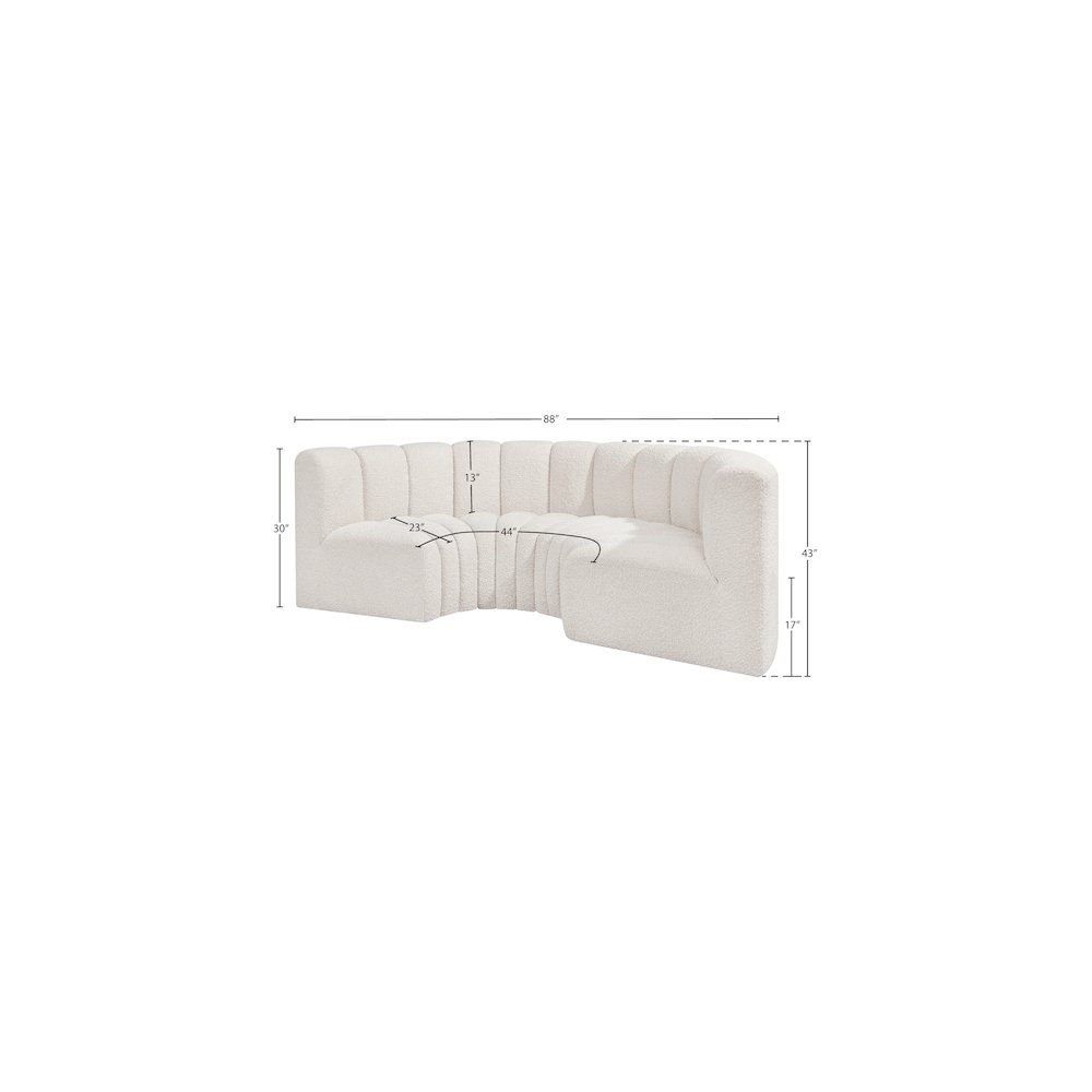 Arc Cream Boucle Fabric Modular Sofa. Picture 8