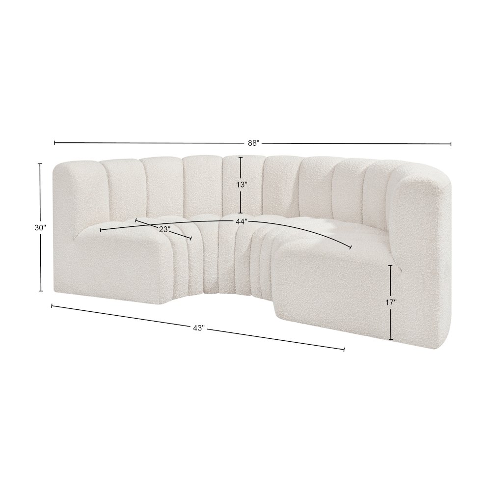 Arc Cream Boucle Fabric Modular Sofa. Picture 9
