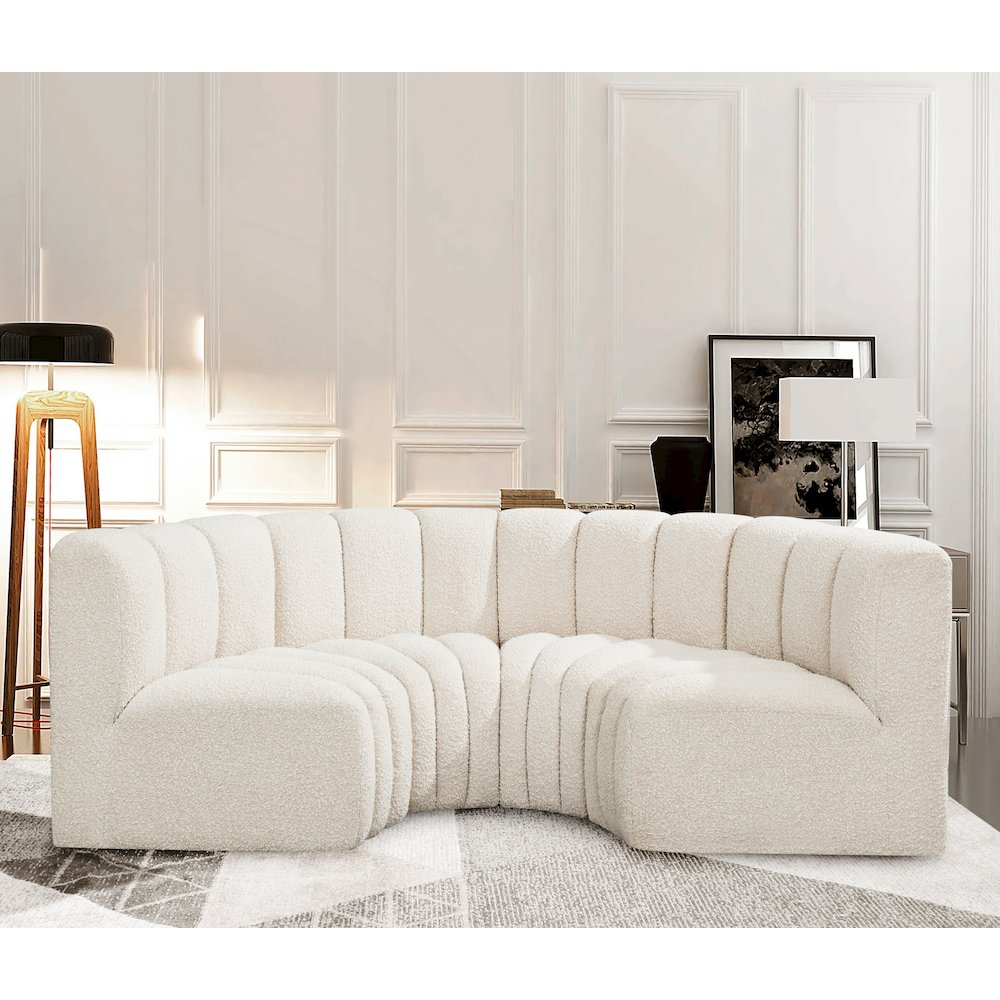 Arc Cream Boucle Fabric Modular Sofa. Picture 2
