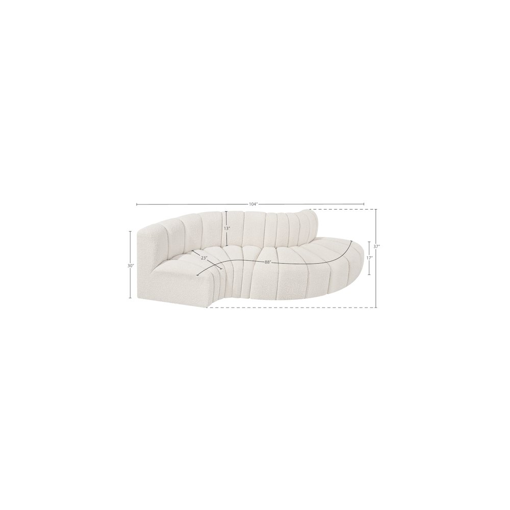 Arc Cream Boucle Fabric Modular Sofa. Picture 6