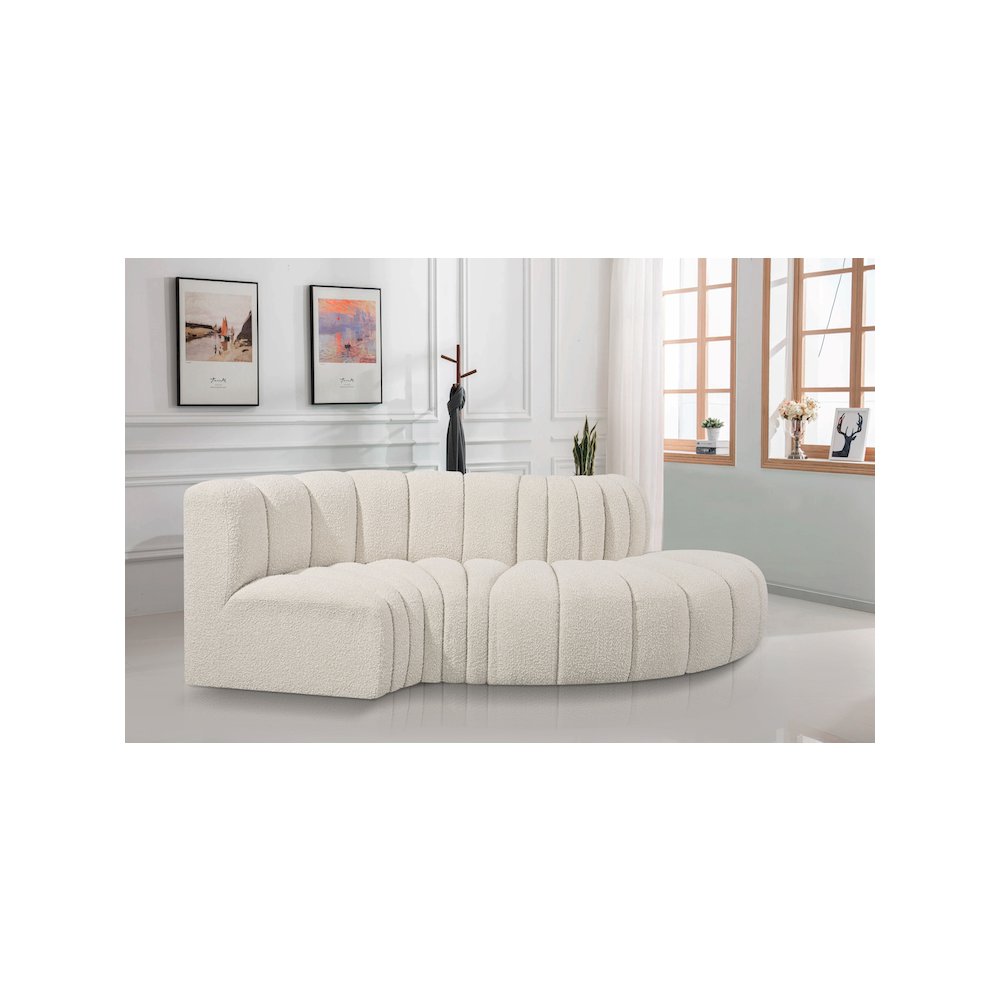 Arc Cream Boucle Fabric Modular Sofa. Picture 2