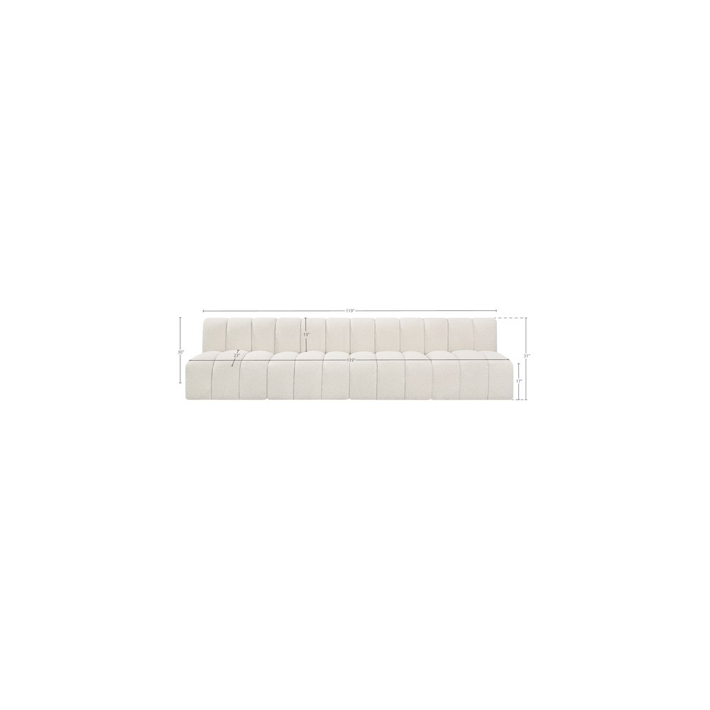 Arc Cream Boucle Fabric Modular Sofa. Picture 8