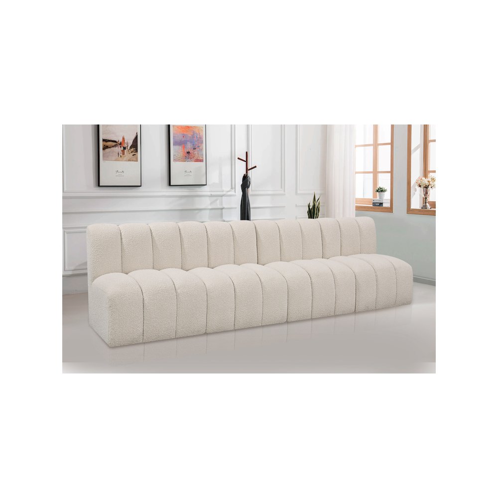 Arc Cream Boucle Fabric Modular Sofa. Picture 2