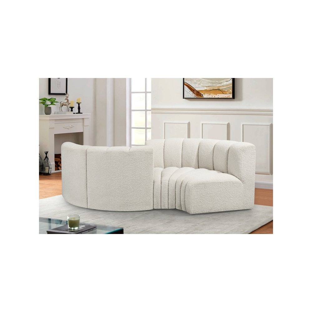 Arc Cream Boucle Fabric Modular Sofa. Picture 2