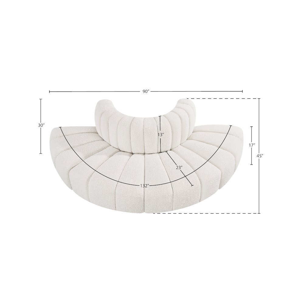 Arc Cream Boucle Fabric Modular Sofa. Picture 7