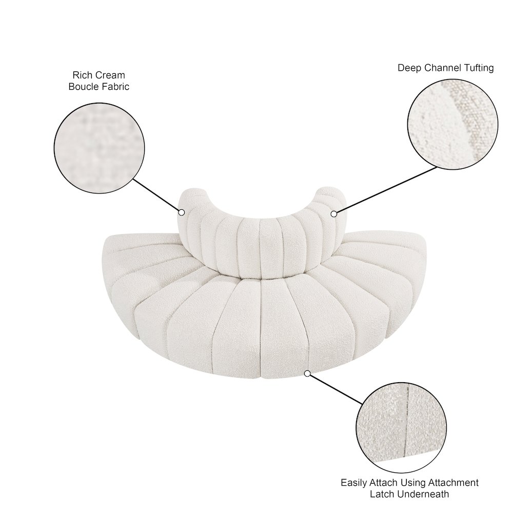 Arc Cream Boucle Fabric Modular Sofa. Picture 8