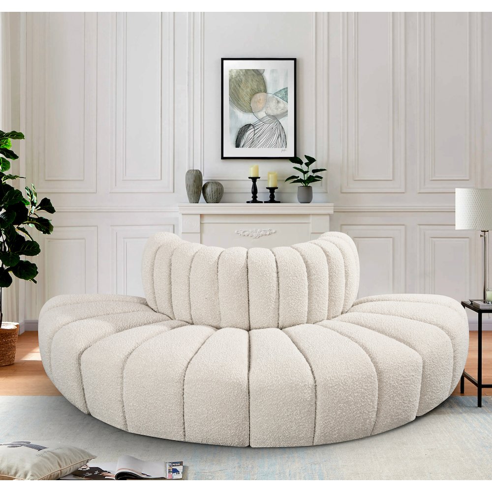 Arc Cream Boucle Fabric Modular Sofa. Picture 2
