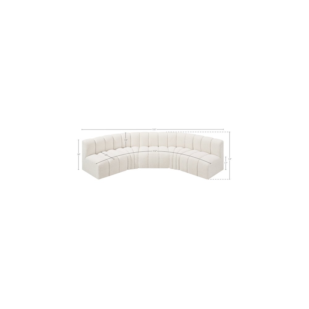 Arc Cream Boucle Fabric Modular Sofa. Picture 8