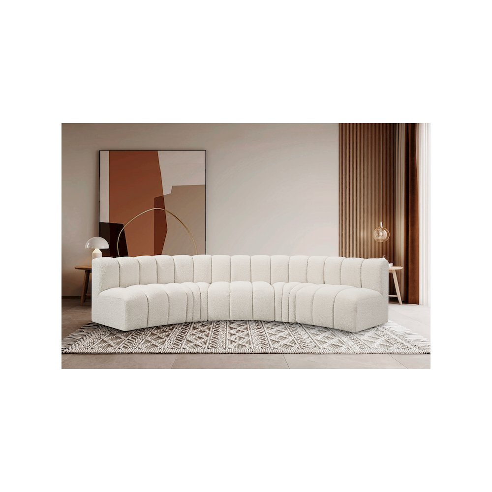 Arc Cream Boucle Fabric Modular Sofa. Picture 2