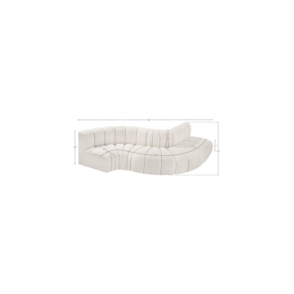 Arc Cream Boucle Fabric Modular Sofa. Picture 6