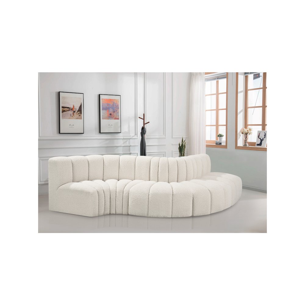 Arc Cream Boucle Fabric Modular Sofa. Picture 2
