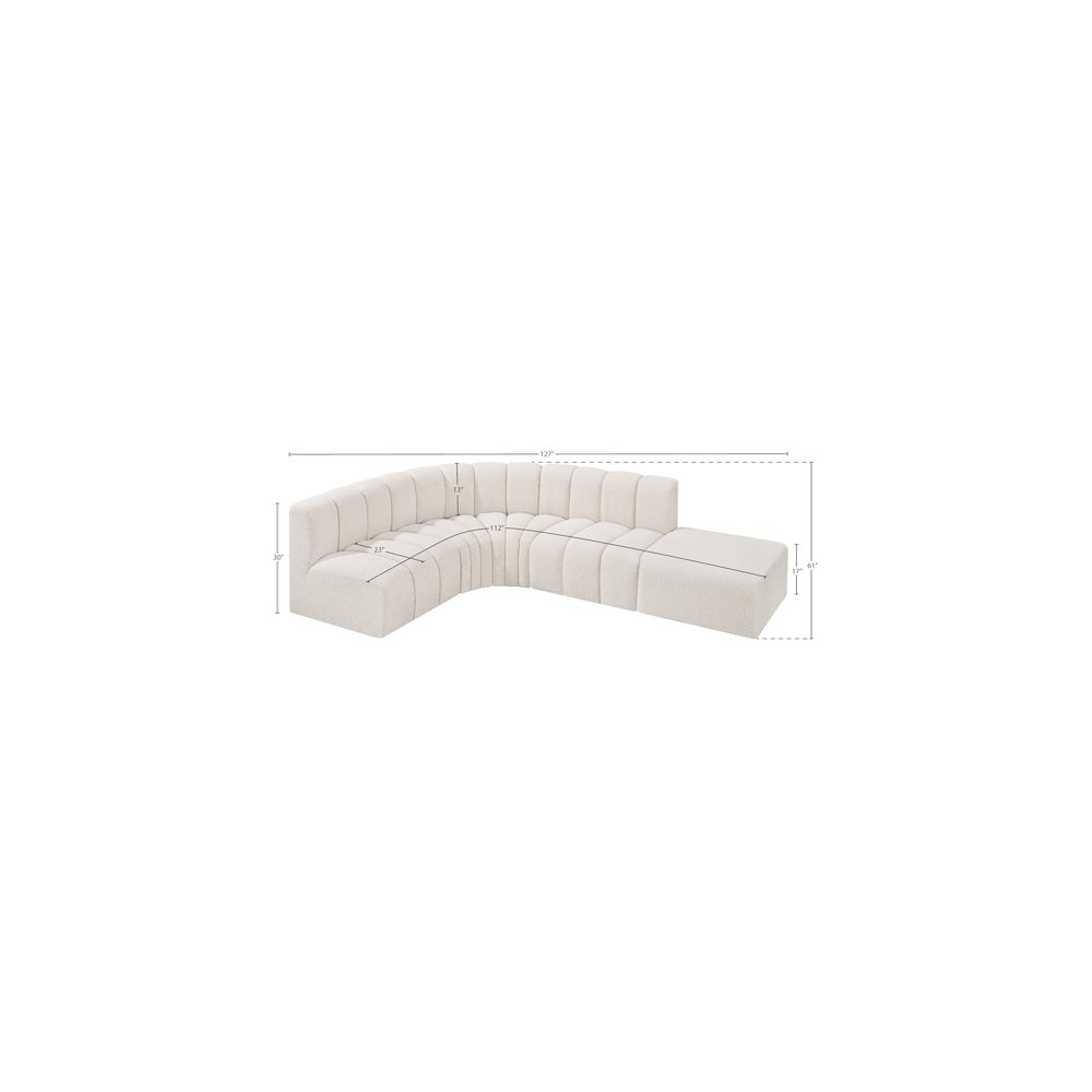 Arc Cream Boucle Fabric Modular Sofa. Picture 7