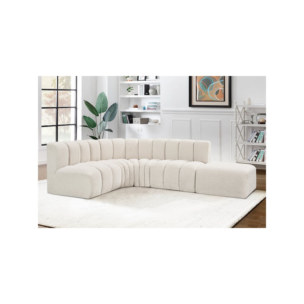 Arc Cream Boucle Fabric Modular Sofa. Picture 2