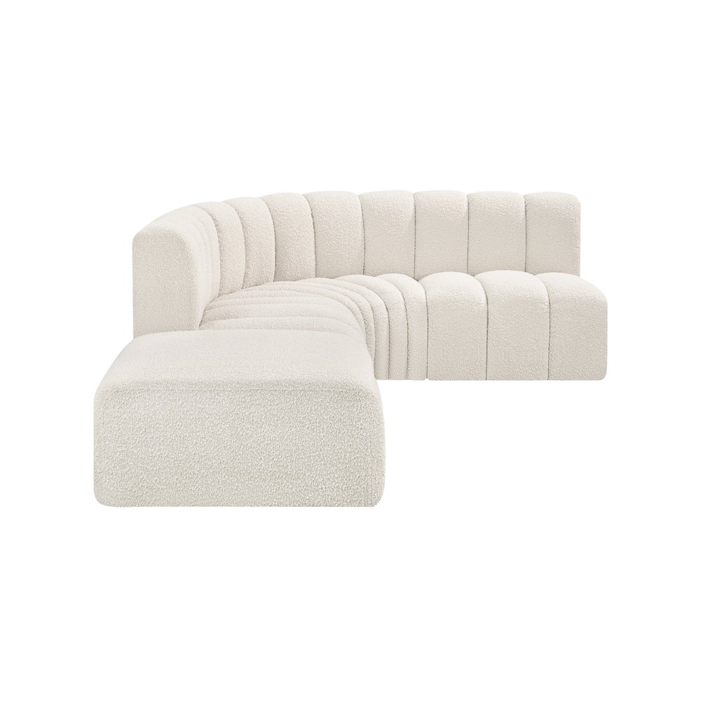Arc Cream Boucle Fabric Modular Sofa. Picture 5