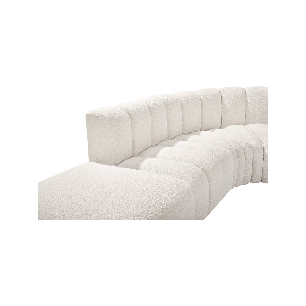 Arc Cream Boucle Fabric Modular Sofa. Picture 6