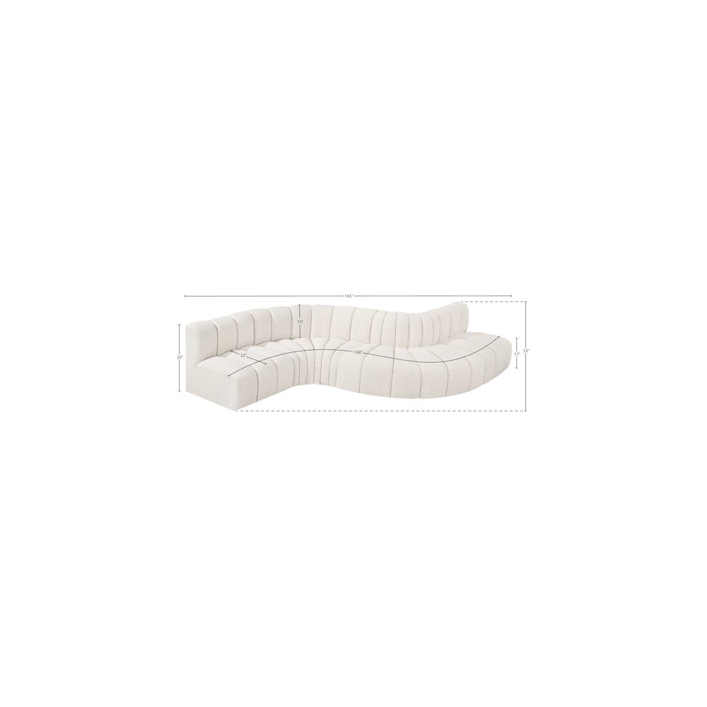 Arc Cream Boucle Fabric Modular Sofa. Picture 7