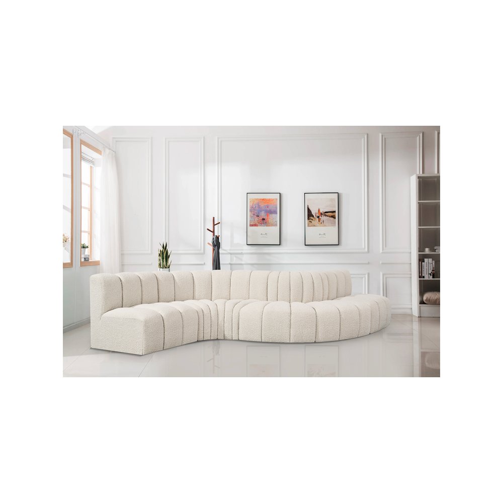 Arc Cream Boucle Fabric Modular Sofa. Picture 2