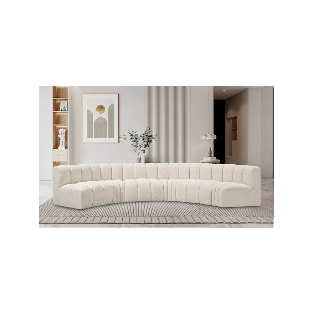 Arc Cream Boucle Fabric Modular Sofa. Picture 2