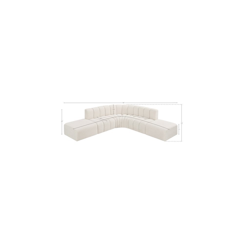Arc Cream Boucle Fabric Modular Sofa. Picture 7