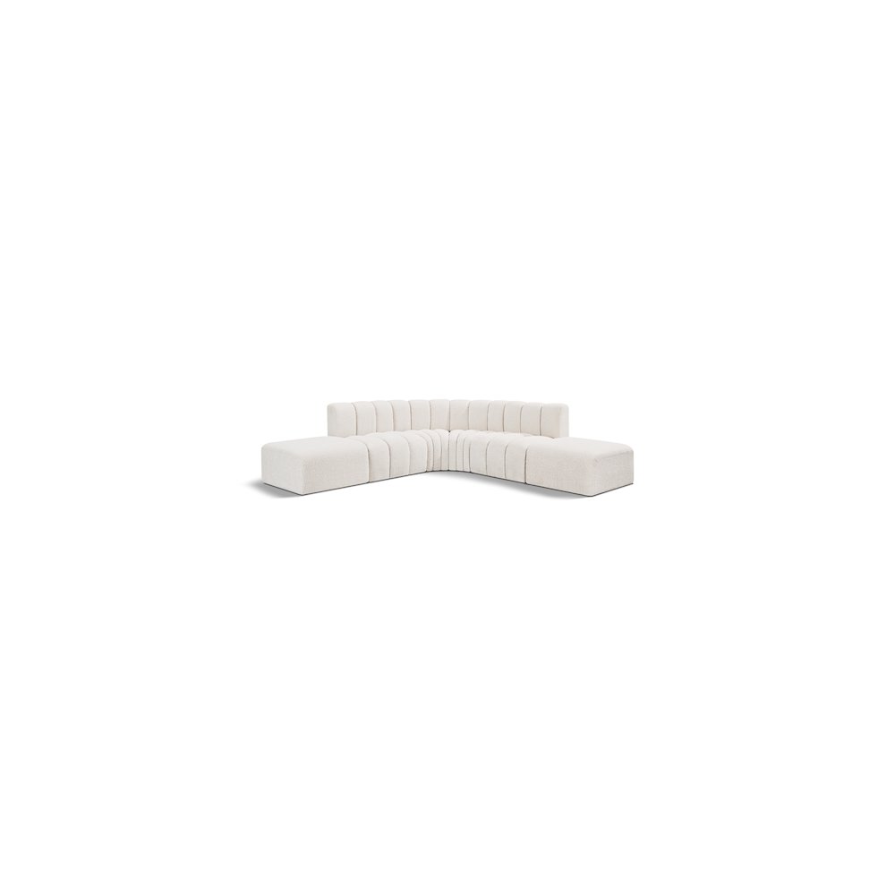 Arc Cream Boucle Fabric Modular Sofa. Picture 1