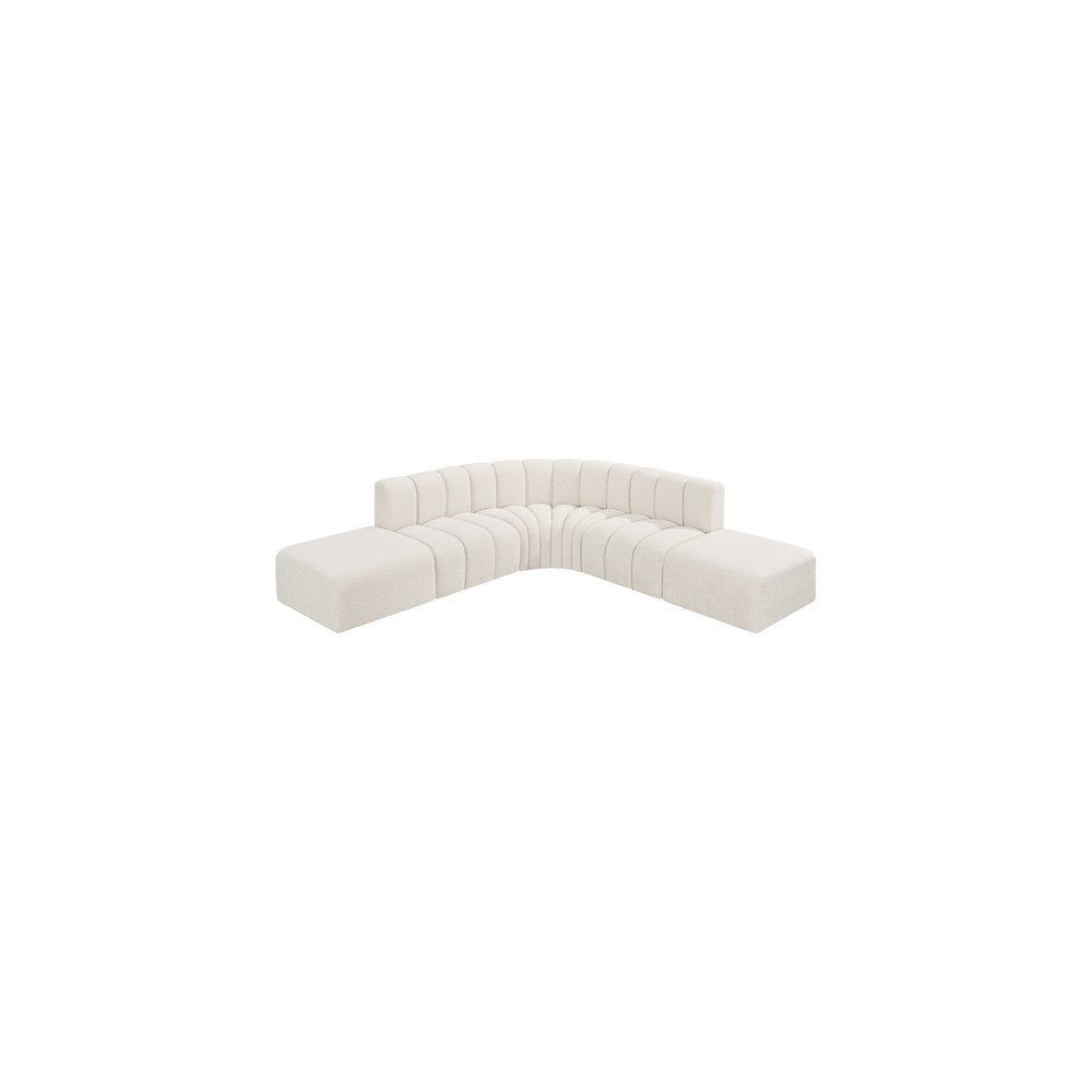 Arc Cream Boucle Fabric Modular Sofa. Picture 4