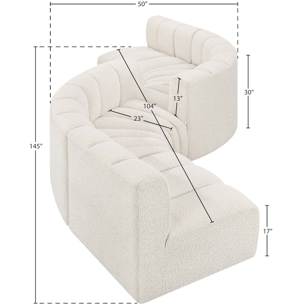 Arc Cream Boucle Fabric Modular Sofa. Picture 5