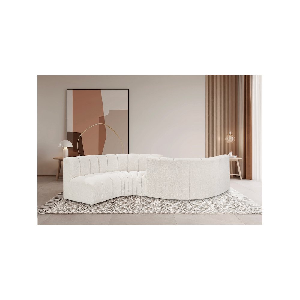 Arc Cream Boucle Fabric Modular Sofa. Picture 2