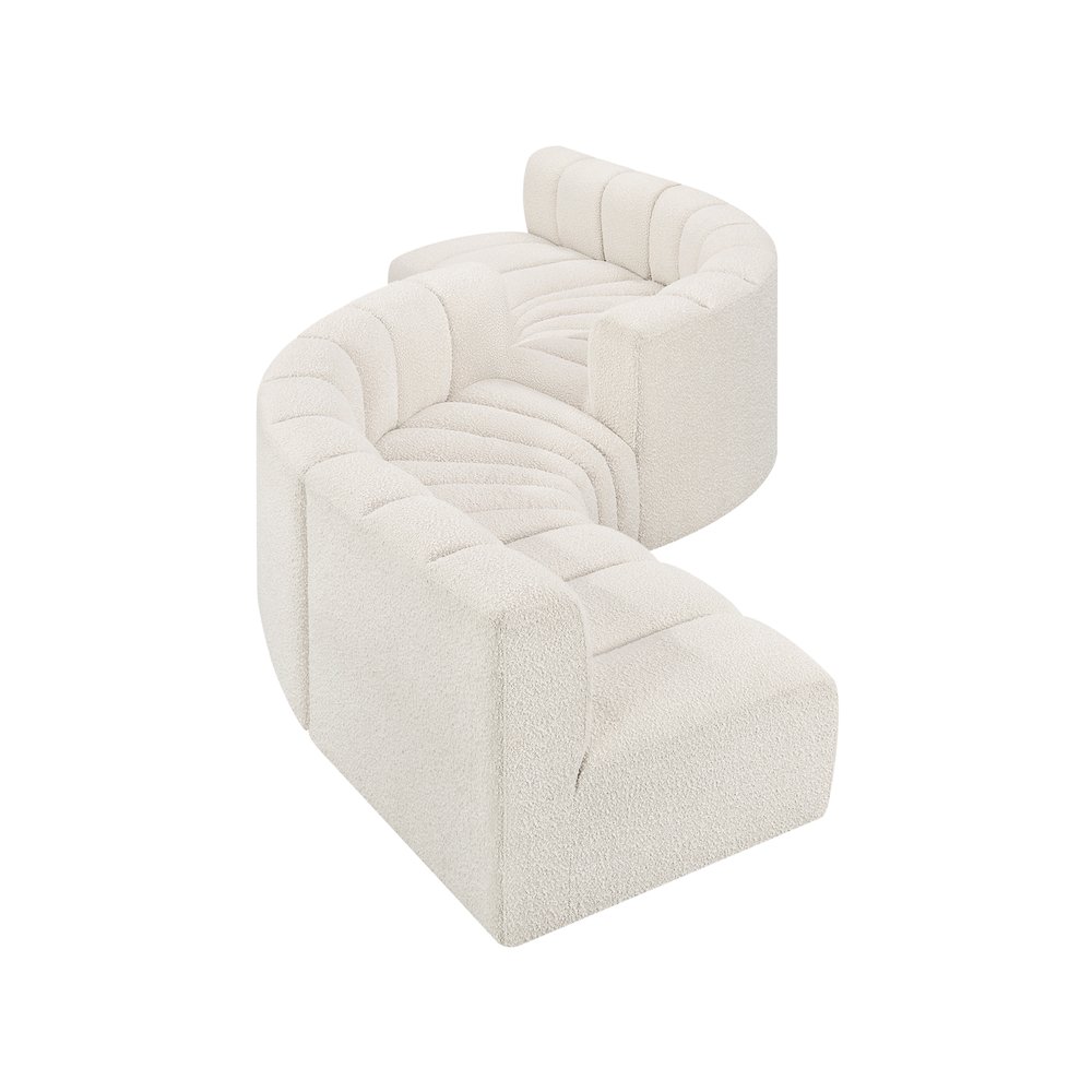 Arc Cream Boucle Fabric Modular Sofa. Picture 3